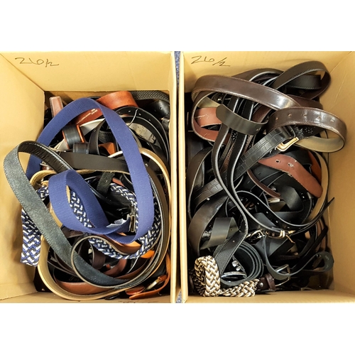 26 - TWO BOXES OF LADIES AND GENTS BELTS