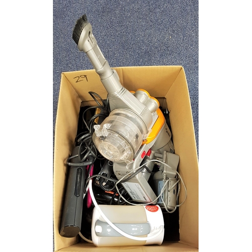 29 - ONE BOX OF GENERAL ELECTRICAL ITEMS
including toothbrushes, shavers, hair trimmers, hair styler, GHD... 