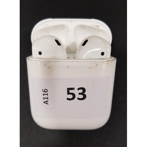53 - PAIR OF APPLE AIRPODS 2ND GENERATION
in Lightning charging case