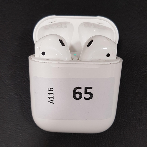 65 - PAIR OF APPLE AIRPODS 2ND GENERATION
in Lightning charging case