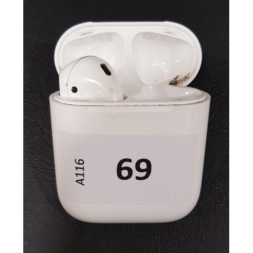 69 - SINGLE APPLE AIRPOD 
in AirPods Lightning charging case
Note: model number not visible on earbud