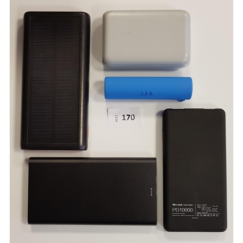 170 - FIVE POWERBANKS
including Silver Crest and SEB