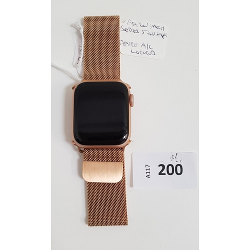 200 - APPLE WATCH SERIES 5 40MM 
model A2156; S/N G99ZKOV2MLD3; Apple Account Locked 
Note: It is the buye... 