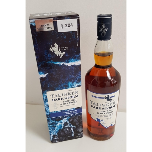 204 - TALISKER DARK STORM SINGLE MALT SCOTCH WHISKY.
travel exclusive, 45.8% and 1 Litre
Note: You must be... 