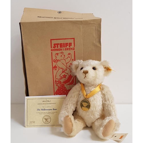 339 - STEIFF THE MILLENNIUM BEAR
wearing medallion, number 09742, made exclusively for Danbury Mint, with ... 