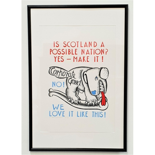 413 - ALASDAIR GRAY (Scottish 1934-2019)
Is Scotland A Possible Nation? screen print, signed and numbered ... 