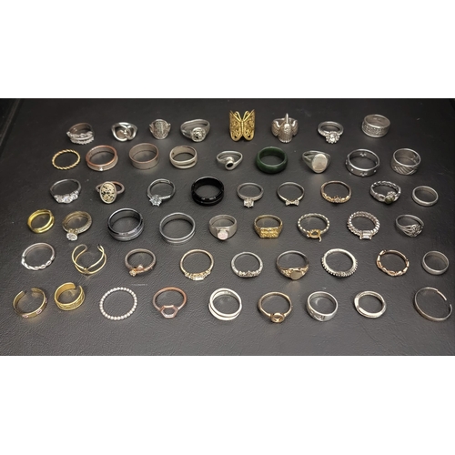 155 - SELECTION OF SILVER AND OTHER RINGS
including stone set rings and bands