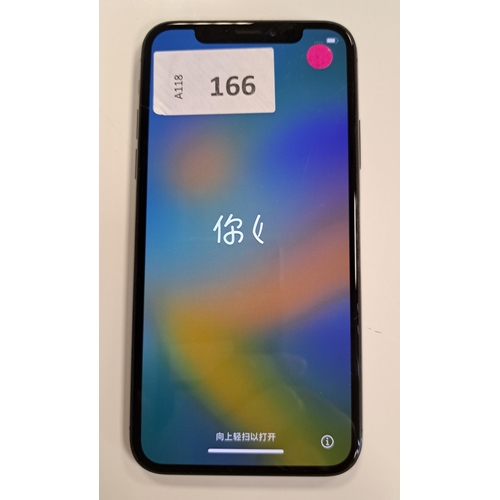 166 - APPLE IPHONE X
IMEI 359405086032248. NOT Apple Account locked. 
Note: It is the buyer's responsibili... 