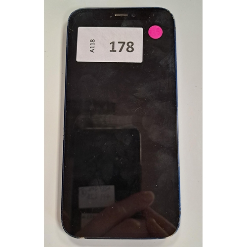 178 - APPLE IPHONE 12 MINI
IMEI 353872860721609. Apple Account locked. Damage to back and sides.
Note: It ... 