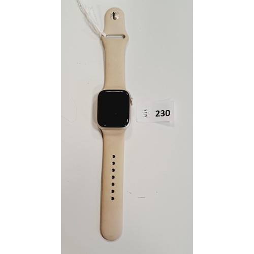 230 - APPLE WATCH SERIES 7
41mm case; model A2473; S/N N3GP0W2K4Q; Apple Account Locked 
Note: It is the b... 