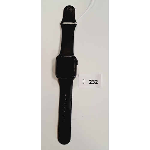 232 - APPLE WATCH SERIES 6
40mm case; model A2291; S/N H4AFC4UWQ1RQ; Apple Account Locked 
Note: It is the... 