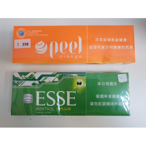 200 PEEL ORANGE MENTHOL CAPSULE FILTER CIGARETTES and 200 Esse Menthol Plus  Super Slim cigarettes N