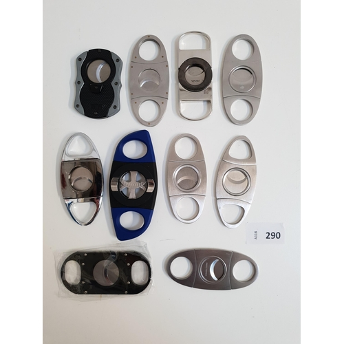 290 - SELECTION OF TEN CIGAR CUTTERS 
of various designs and sizes
Note: You must be over the age of 18 to... 