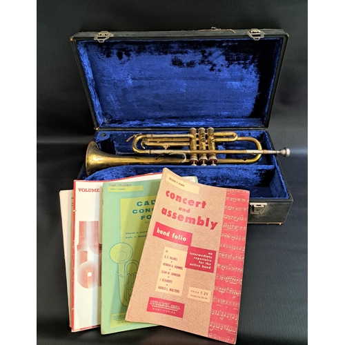 316 - B & M CHAMPION TRUMPET
numbered Y8433, in a fitted case with some sheet music