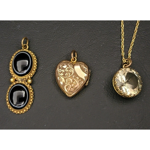 169 - SELECTION OF GOLD AND GOLD PLATED JEWELLERY
comprising a citrine single stone pendant in gold plated... 