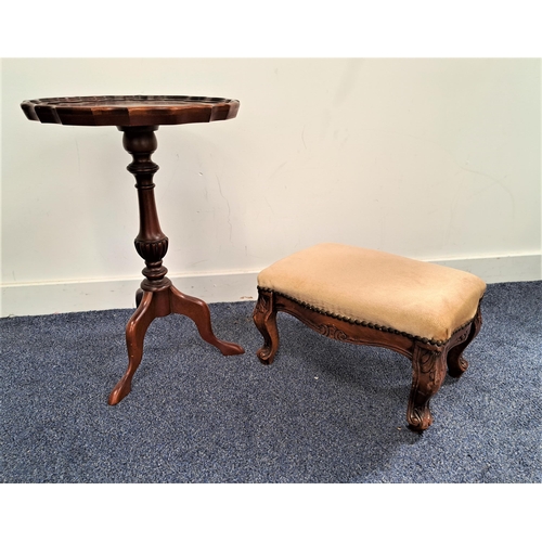 476 - MAHOGANY WINE TABLE
with a circular top on a turned column and tripod base, 55.5cm high; together wi... 