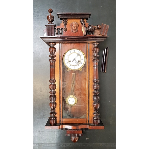 302 - VIENNA STYLE REGULATOR WALL CLOCK
in a mahogany case with a circular dial with Roman numerals and an... 