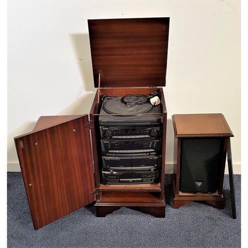 324 - KENWOOD HI-FI MUSIC SYSTEM
in a mahogany and crossbanded unit comprising a P-29 turntable, RX-29 amp... 