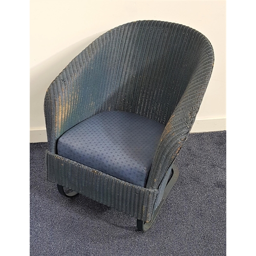 493 - VINTAGE LLOYD LOOM STYLE ARMCHAIR
with a shaped back above a sprung drop in seat, on a pair of shape... 