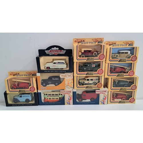 374 - SELECTION OF LLEDO DIE CAST VEHICLES
including fire engines, delivery vehicles, tram and many others... 