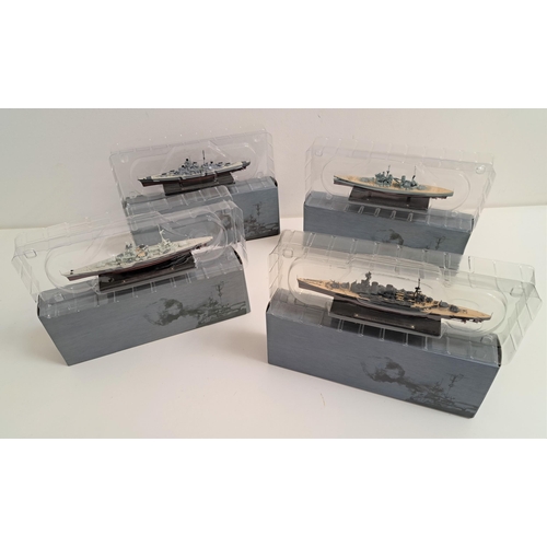 379 - SEVEN DIE CAST BATTLESHIPS
by De Agostini including HMS Ark Royal, HMS Prince Of Wales, Scharnhorst,... 