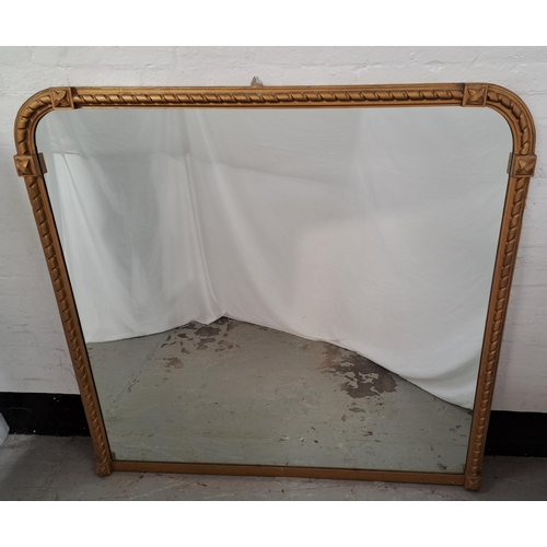 430 - VERY LARGE ARCHED OVERMANTLE MIRROR
with a carved gilt frame, 167cm x 174.5cm