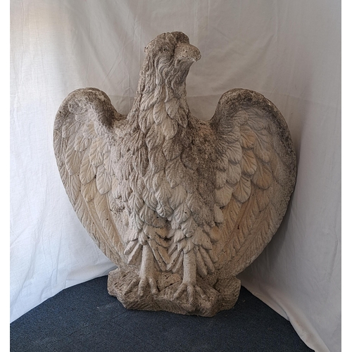 432 - LARGE STONE EAGLE STATUE
in the manner of Austin and Seeley, with its wings spread and head to one s... 