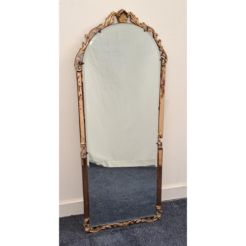 454 - ARCHED WALL MIRROR
with a bevelled arched plate, 113.5cm high