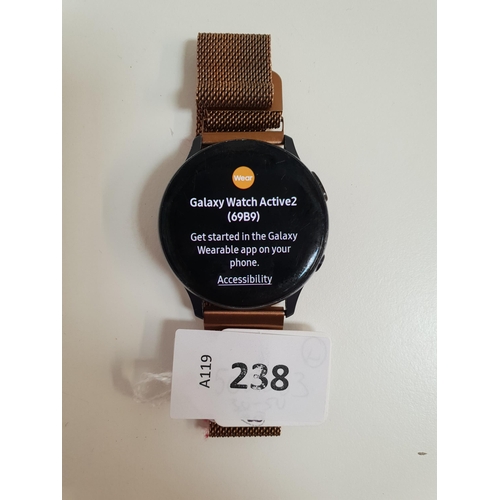 SAMSUNG GALAXY WATCH
model number SM-R830; serial number RFAR13BDL0J
Note: It is the buyer's responsibility to make all necessary checks prior to bidding to establish if the device is blacklisted/ blocked/ reported lost. Any checks made by Mulberry Bank Auctions will be detailed in the description. Please Note - No refunds will be given if a unit is sold and is subsequently discovered to be blacklisted or blocked etc.