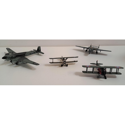 SELECTION OF DIE CAST AEROPLANES
with examples from Corgi and others including Avro Lancaster, Douglas DC3, DH Mosquito, Hawker Hurricane, De Havilland Vampire, Tempest, P-40 Warhawk, Stuka, Messerschmitt, Gloster Javelin and many others (25)