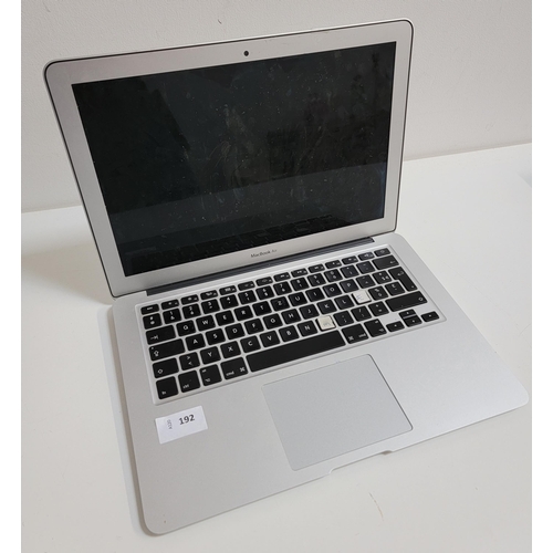 192 - APPLE MACBOOK AIR - MODEL A1466
Serial Number: FVFTCY96H3QD; Wiped
Note: It is the buyer's responsib... 