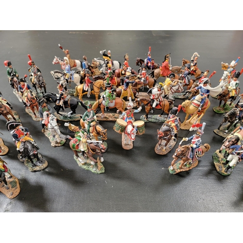 287 - SELECTION OF DEL PRADO DIE CAST MOUNTED FIGURES
including a trooper of the French Dragoons, trooper ... 