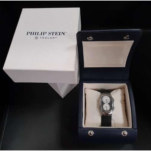 65 - PHILIP STEIN TESLAR DUEL TIME ZONE WATCH
with Teslar Quantum Technology, serial number 1035453, with... 