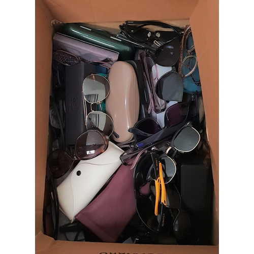 15 - ONE BOX OF BRANDED AND UNBRANDED SUNGLASSES AND SPECTACLES