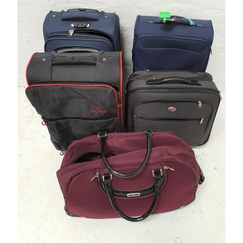 2 - SELECTION OF FOUR SUITCASES AND ONE HOLDALL
including Samsonite,  Antler, American Tourister
Note: A... 