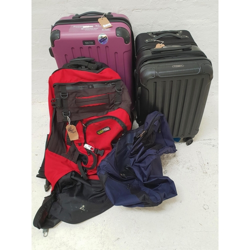 3 - SELECTION OF THREE SUITCASES AND THREE HOLDALLS
including Olympia, Reaction, Black Wolf
Note: All ca... 