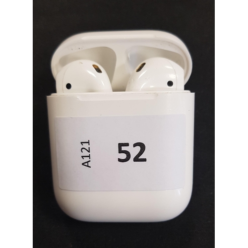 52 - PAIR OF APPLE AIRPODS 
in Lightning charging case
Note: Earbuds model numbers are worn