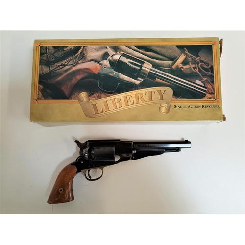 176 - LIBERTY REPLICA NEW MODEL NAVY REVOLVER
.36 calibre with a 16.5cm barrel and wood grip, boxed