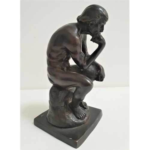 192 - AFTER AUGUSTE RODIN
The Thinker, a spelter model signed A.Santini, 25cm high