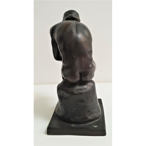 192 - AFTER AUGUSTE RODIN
The Thinker, a spelter model signed A.Santini, 25cm high