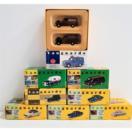 292 - NINE VANGUARD DIE CAST VEHICLES
comprising Whitbread Service Van of the 50's and 60's, Ford Transit ... 