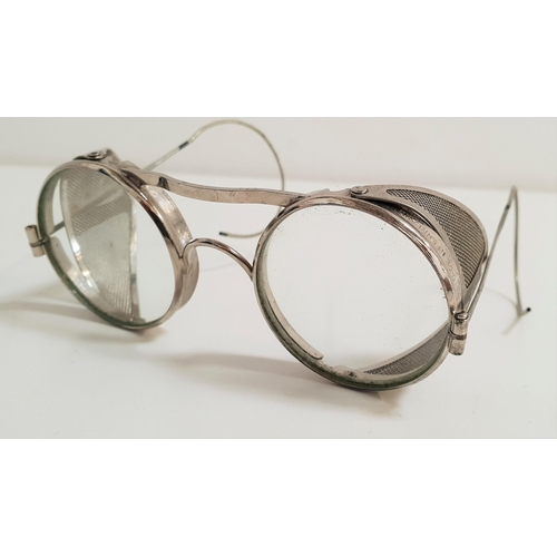 273 - PAIR OF VINTAGE SAFETY GLASSES
circa early 20th century with mesh side guards, marked 'Made in Engla... 