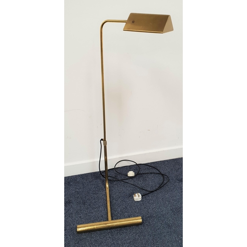 436 - 1970s BRASS STANDARD LAMP
of shaped tubular form with a weighted base, 107.5cm high