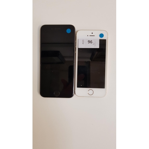 96 - TWO APPLE IPHONES
comprising an Iphone 6s, IMEI 355431073572594; and and Iphone 5s, IMEI 35882505273... 