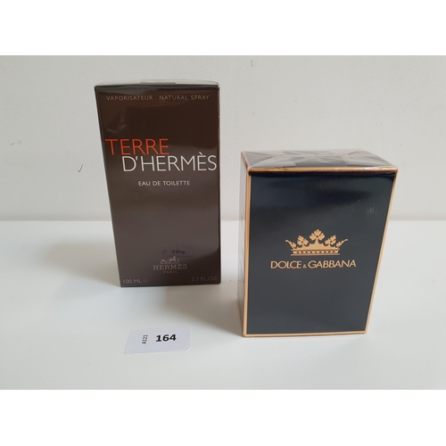 164 - TWO NEW AND BOXED FRAGRANCES
comprising Dolce & Gabbana Eau de Toilette (50ml); and Terre D'Hermes E... 