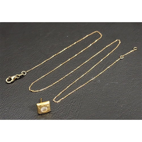 94 - FINE NINE CARAT GOLD NECK CHAIN
with a single twenty-two carat gold CZ set stud earring, total weigh... 