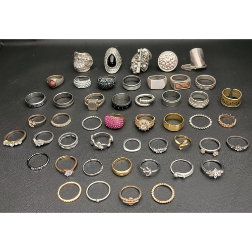 105 - SELECTION OF SILVER AND OTHER RINGS 
including statement rings, stone set rings, bands and stacking ... 