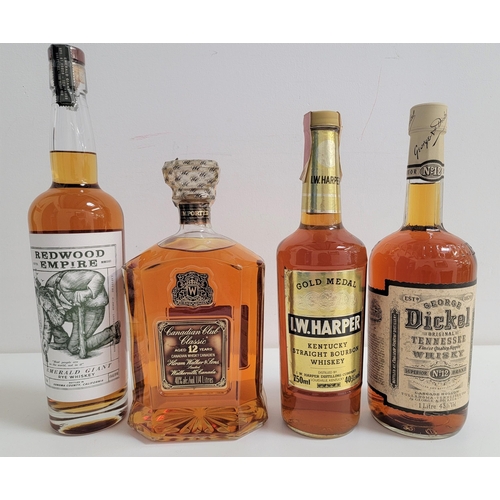 329 - FOUR BOTTLES OF AMERICAN AND CANADIAN WHISKY/EY
comprising one bottle of Redwood Empire Emerald Gian... 