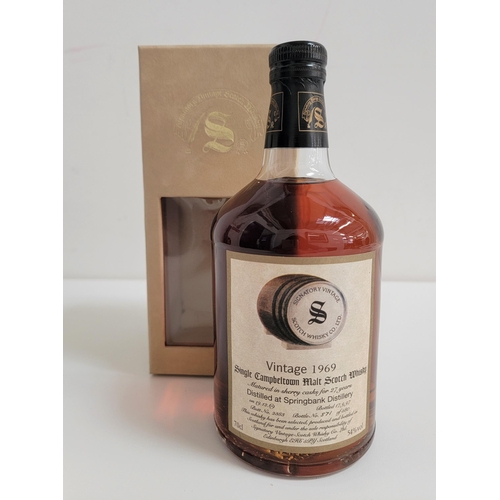 344 - SPRINGBANK SIGNATORY 1969 27 YEAR OLD SINGLE CAMBELTOWN MALT SCOTCH WHISKY
matured in sherry casks f... 