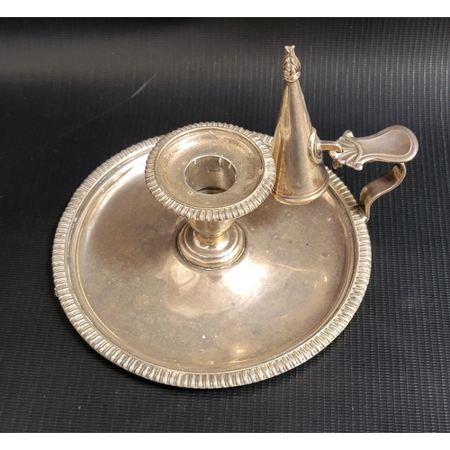 137 - VICTORIAN SILVER CHAMBERSTICK
the circular base and removable sconce with gadrooned rims, with conic... 